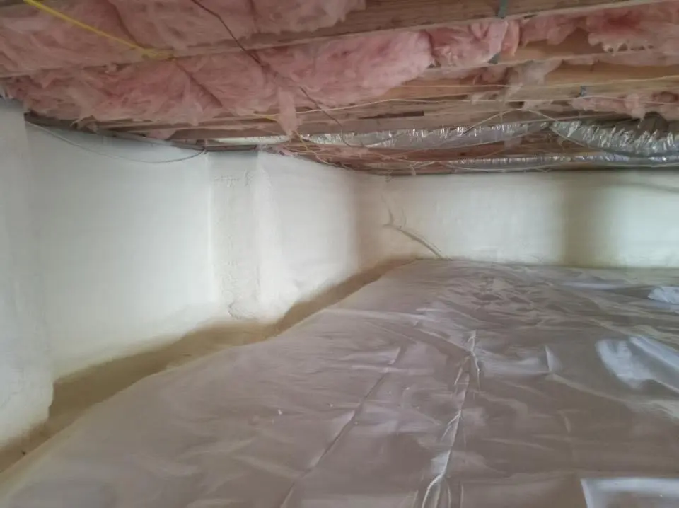 Crawl space encapsulation with closed-cell spray foam for Attic Insulation in Apollo Beach